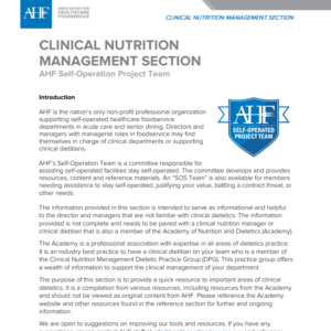 Clinical Nutrition Management Document