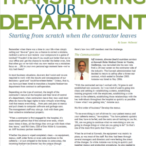 Transitioning Your Department: Starting from Scratch When the Contractor Leaves