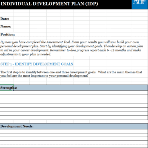 AHF Leadership Competencies Individual Development Plan (IDP)