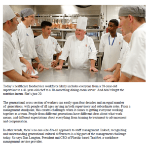 Managing your Multigenerational Healthcare Food Service Staff - From Gordon Food Service