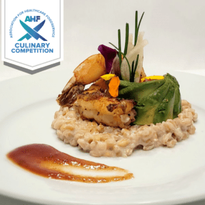 Barbecue Dry Rub Hickory Smoked Shrimp  with Creamy Guava Farro